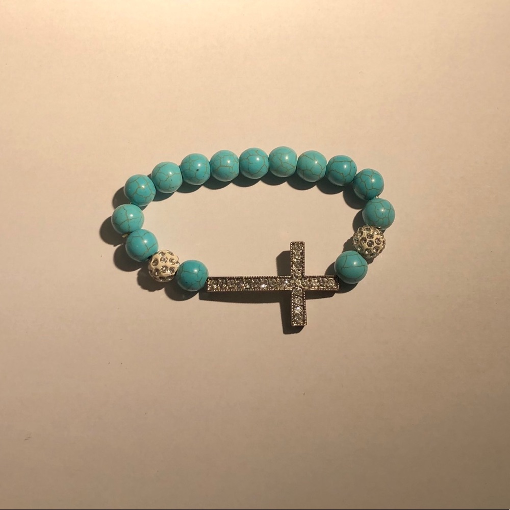 2/$8 OR 3/$10 turquoise cross bead bracelet